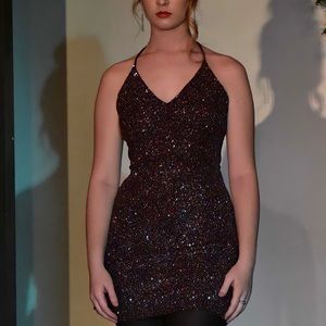 Purple sparkling party dress